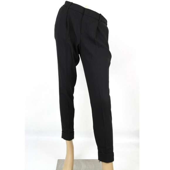 Club Monaco Women’s Trousers Ankle Pants Darted Pockets Tropical Wool Black 00 - Picture 13 of 13